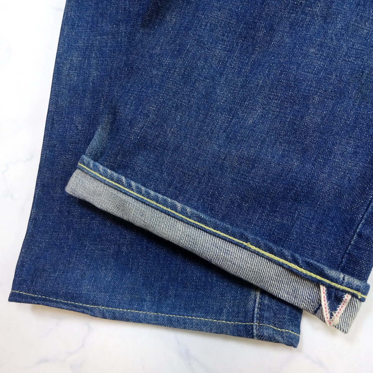 90s LEVI'S 702XX DENIM JEANS 93年 リーバイス 702XX ビンテージ復刻 ジーンズ W34 BIG-E 赤耳 ボタンフライ_画像8