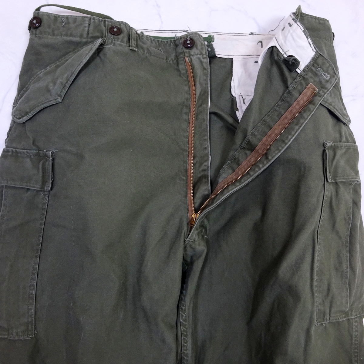 50s VINTAGE US ARMY A.S.T.A.P.A M-51 FIELD CARGO PANTS OLIVE GREEN 52年-53年 米軍 M-51 フィールドパンツ Lサイズ(ウエスト100cm)の画像2