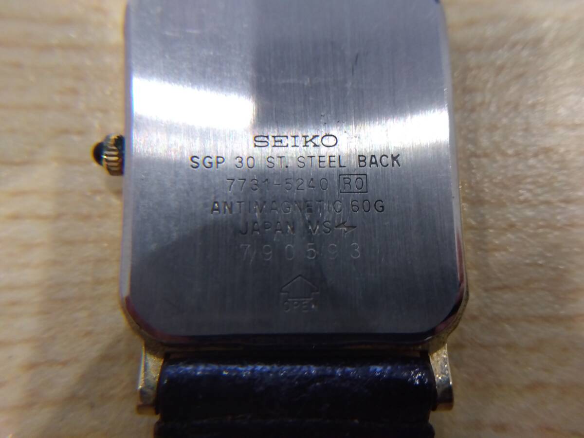 24.96.0130【中古品】SEIKO セイコー 腕時計 ドルチェ 7731-5240 ゴールド文字盤 現状不動品の画像4