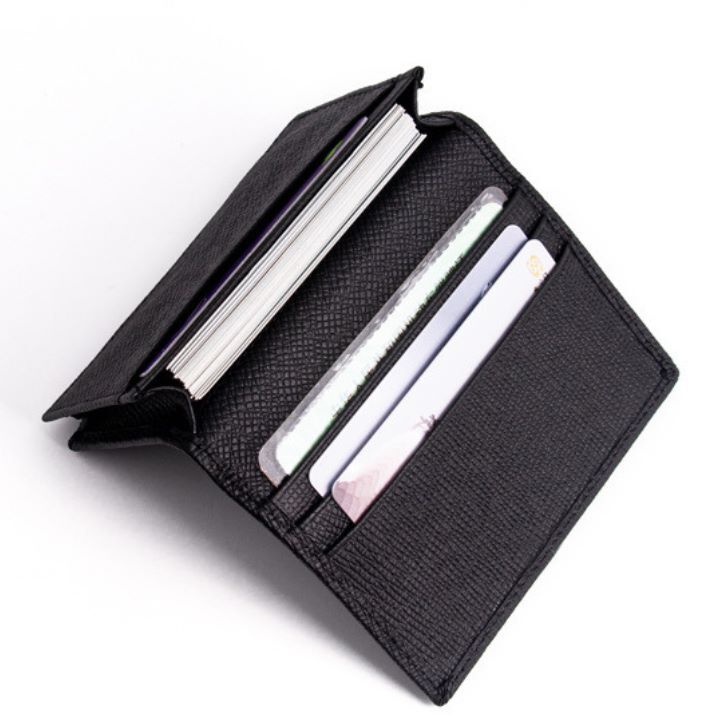 ブラック 本革 高級 名刺入れ カードケース 財布 メンズ レディースの画像2