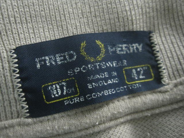 ビンテージFRED PERRYフレッドペリー鹿の子ポロシャツ ベージュ42 イングランド製_画像6