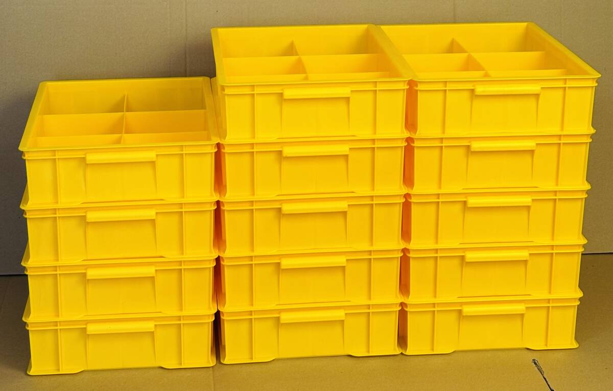 新品訳あり・プラスチックコンテナ赤14個セット田6[440*320*100mm]仕切板 パーツボックス ツールケース 大量セット BOX パーツケースの画像1