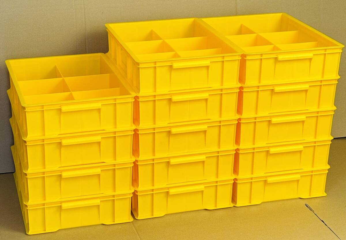 新品訳あり・プラスチックコンテナ赤14個セット田6[440*320*100mm]仕切板 パーツボックス ツールケース 大量セット BOX パーツケースの画像3