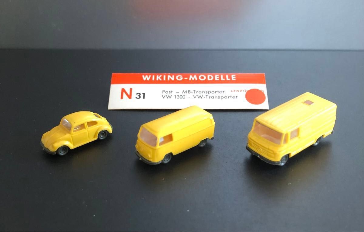 WIKING-MODELLE   N31  ドイツ製　1:160   Nゲージミニカー　3台ケース入り　ヴィンテージ