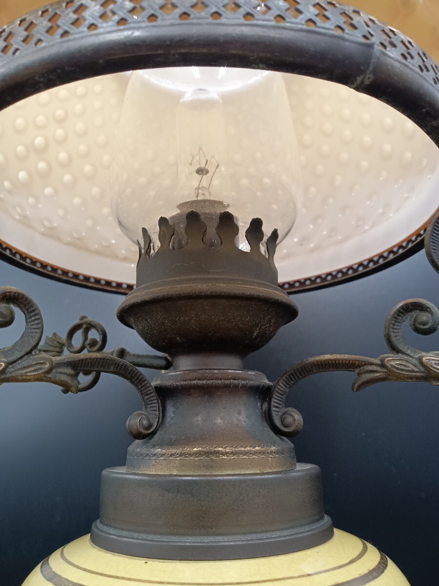 アンティーク ランプ ホブネイルランプ レトロ 照明ライト イエローの画像10