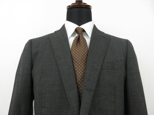 超美品 【スーツカンパニー THE SUIT COMPANY】 シングル2ボタン スーツ (メンズ) size170cm-6Drop グレー系 織柄 AJT301 ■28RMS8337■_画像2