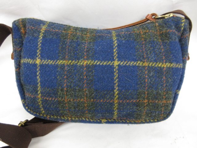  super-beauty goods [ Harris tweed HARRIS TWEED] shoulder bag diagonal .. Cross body bag ( men's / lady's ) blue group check #5MG2448#