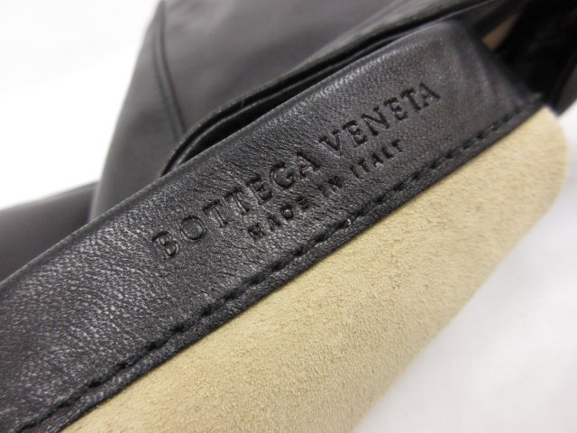 美品【ボッテガヴェネタ BOTTEGA VENETA】 レザー イントレチャート 編込みハンドル ハンドバッグ (レディース) ブラック ■5LG2816■の画像7