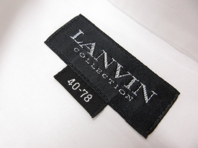 超美品 【LANVIN COLLECTION ランバンコレクション】 ブロード生地 セミワイドカラー 長袖シャツ (メンズ) size40-78 ホワイト ■31MK2976_画像8