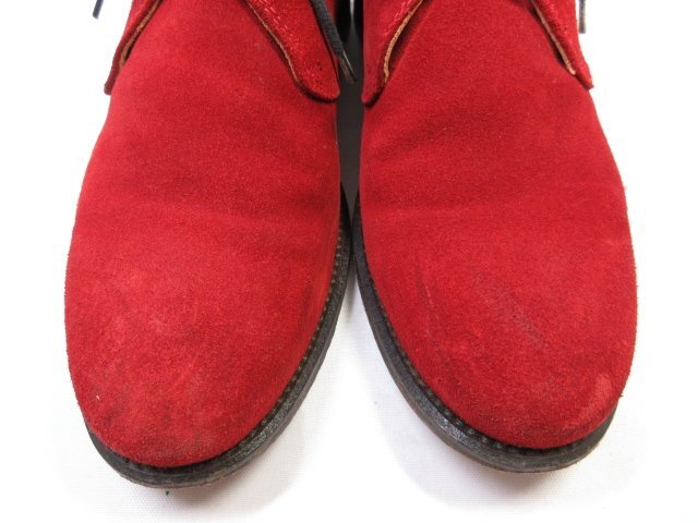 美品 【IL CAMPAGO イルカンパゴ】82024 スエードレザー チャッカブーツ 外羽根 紳士靴 (メンズ) size41 レッド系 ■30MZA5154■_画像3