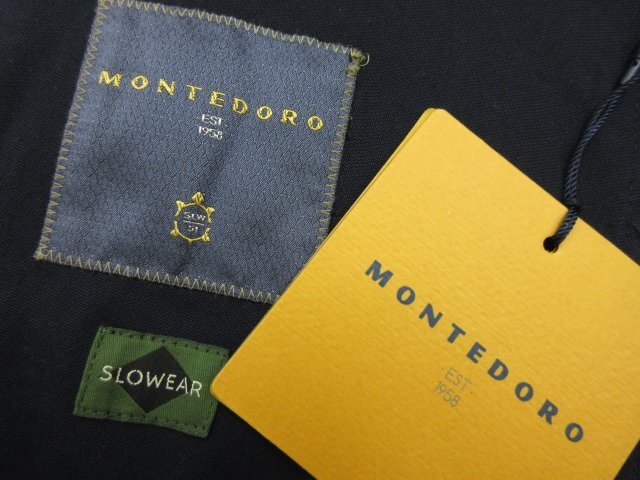 定価79.200円 未使用【モンテドーロ MONTEDORO】SLOWEAR 63M616 M6241 820 コットンギャバジンカバーオール(メンズ)44 紺 伊製■17SLJ0195_画像7