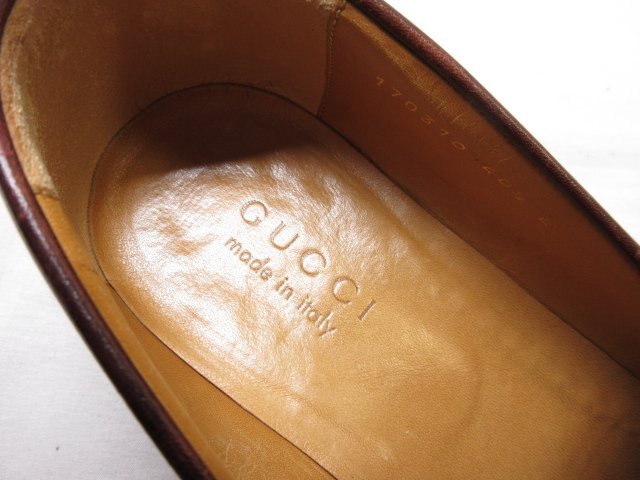 【グッチ GUCCI】 GG柄 レザー ローファー スリッポン ドレスシューズ (メンズ) size40.5E ブラウン系 ■15MZA5258■_画像5