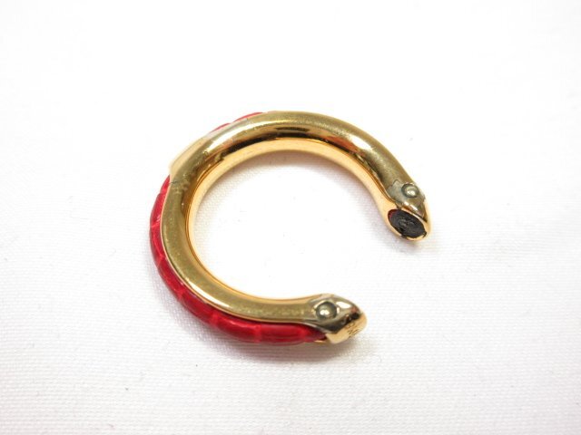 [HERMES Hermes ] кожа оборудование орнамент . змея узор кольцо кольцо ( женский ) примерно 12 номер Gold цвет × оттенок красного #7CC1055#