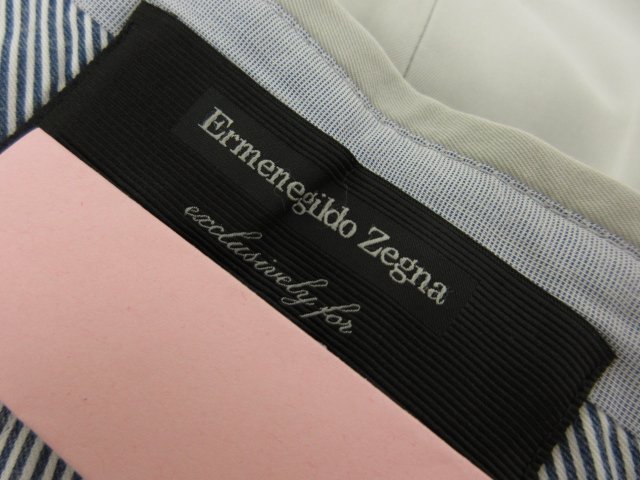 【エルメネジルドゼニア Ermenegildo Zegna】 コットンスラックス パンツ (メンズ) size7-42C ライトグレー系 無地 ■28MPA0636■_画像8