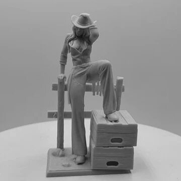 ジオラマ 樹脂 模型 カウ ガール 西部 女性 1/24 スケール 未塗装 未組み立て レジン 模型 フィギュア G928_画像2