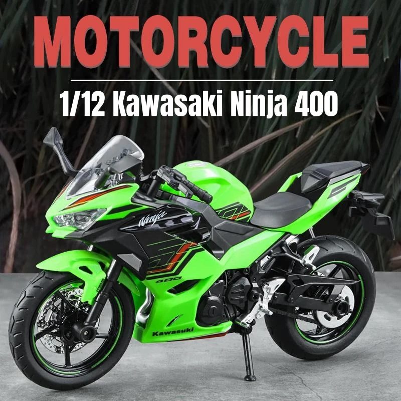 2色選択 ダイキャス ミニカー バイク カワサキ NINJA 忍者 400 合金 完成品 オートバイ 置物 ダイキャスト モデル ライト 1:12 G033_画像1