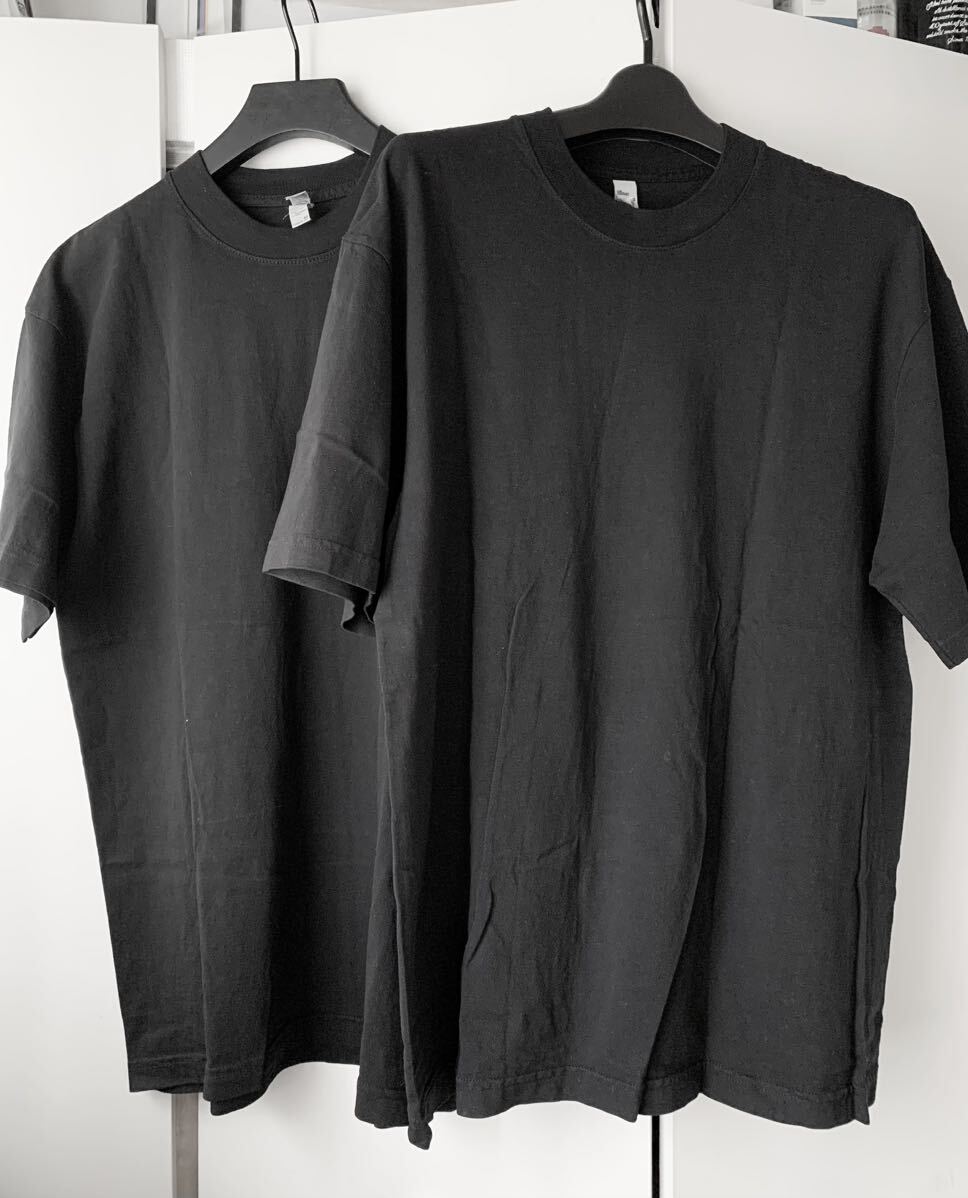 未使用 2枚セット ロサンゼルスアパレル ロスアパ 6.5oz Tシャツ M 黒の画像1