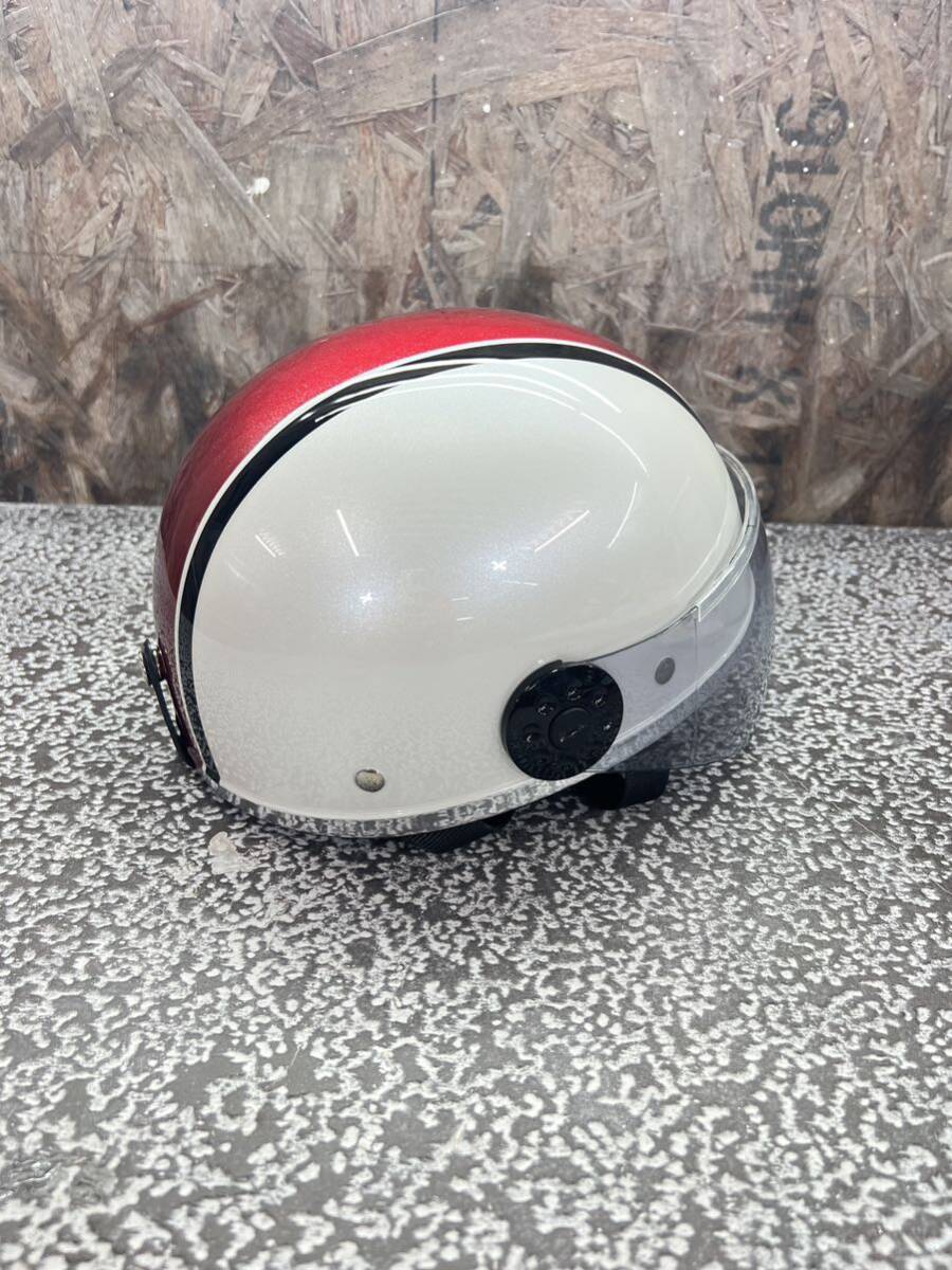 新品 送料無料 カスタムO-one 半ヘル CBX400Fカラー ガラスフレーク入 白赤の画像4