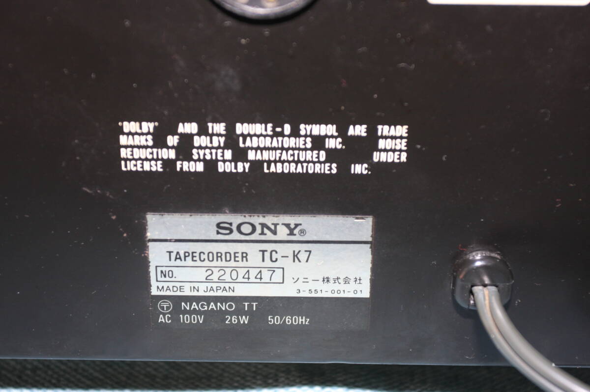 SONY  ソニー カセットデッキ TC-K7の画像10
