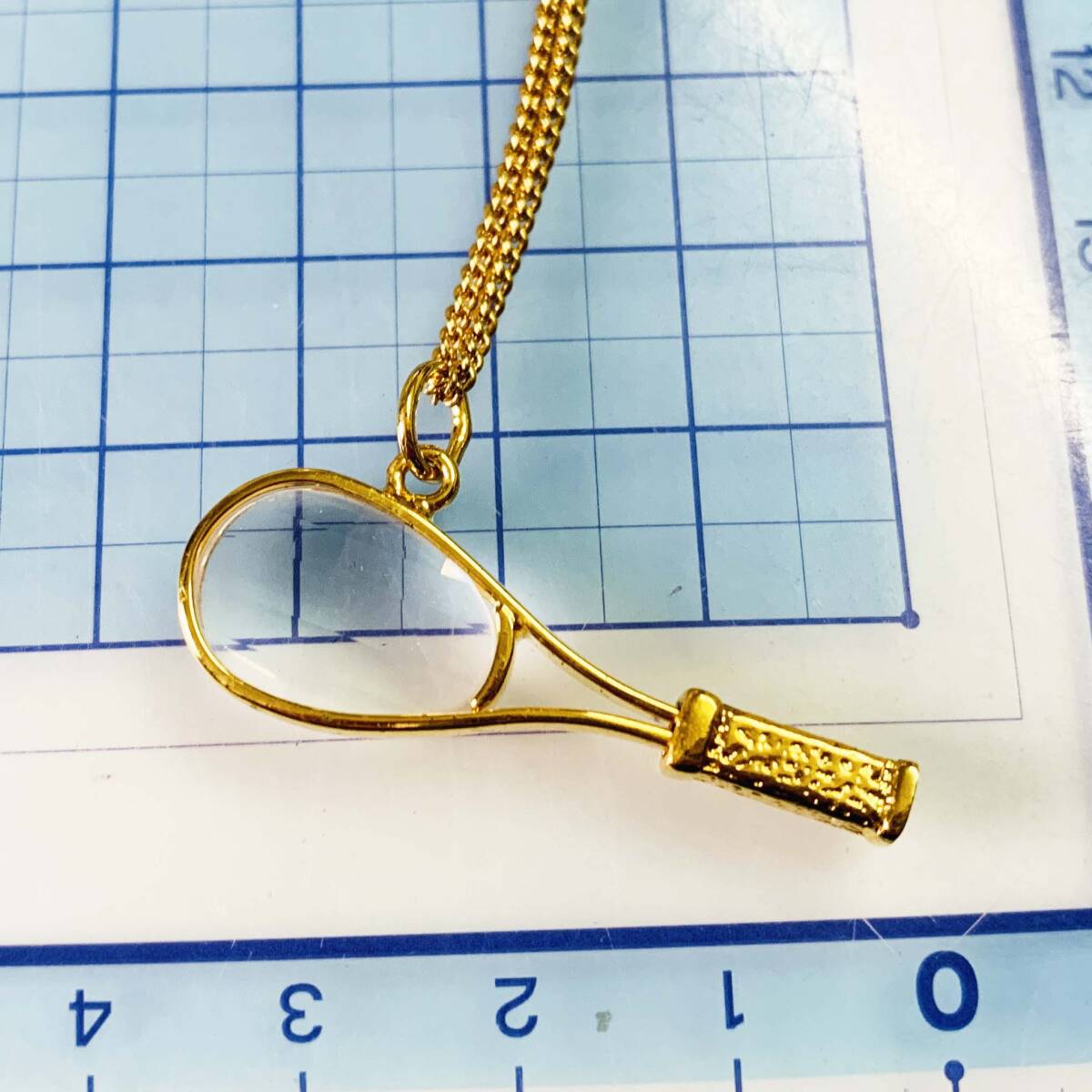 保管品未使用　SWAROVSKI スワロフスキー テニスラケット　ゴールド　ネックレス　箱付き　No.5788_画像2