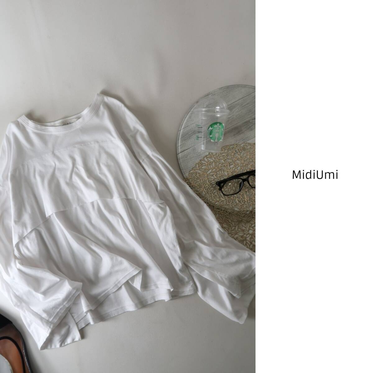 ミディウミ MidiUmi☆洗える コットン100％ フリルプルオーバー 日本製☆C-K 1634_画像1