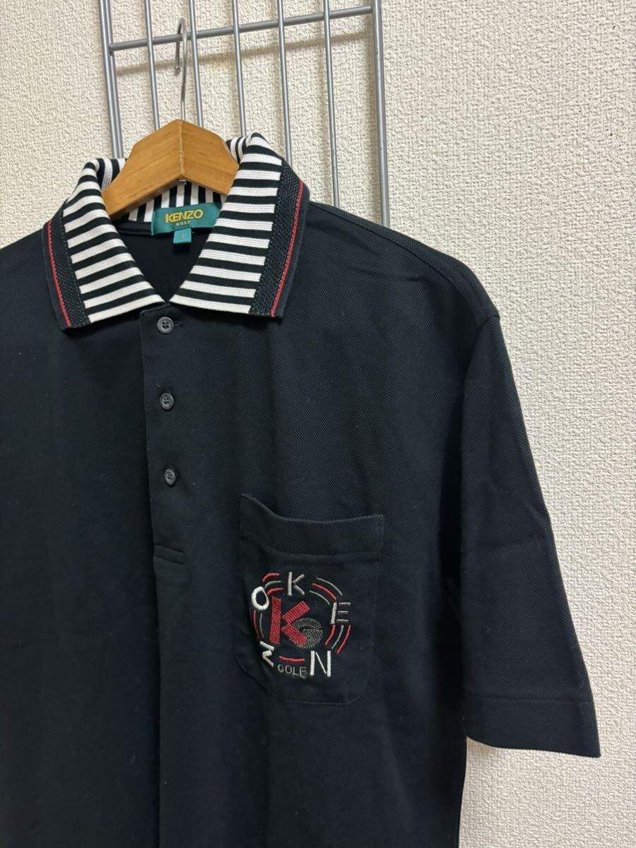 ［KENZO GOLF］ケンゾーゴルフ 半袖ポロシャツ ブラック 3 Y2875の画像2