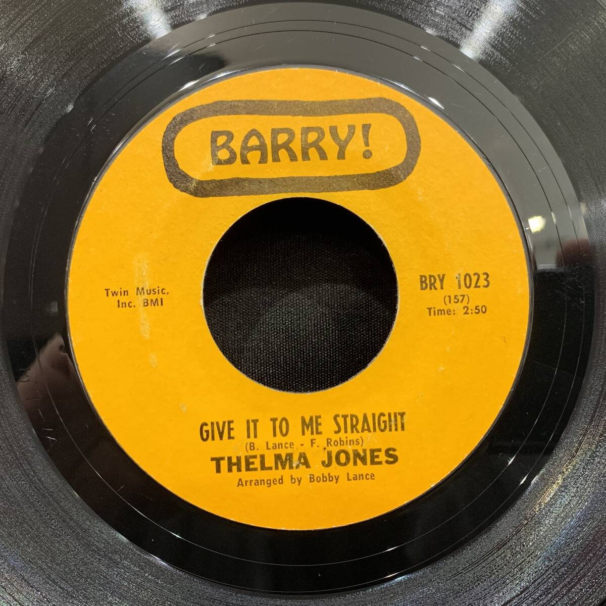 【EP】Thelma Jones - The House That Jack Built / Give It To Me Straight 1968年USオリジナル Styrene Barry Records BRY 1023の画像2