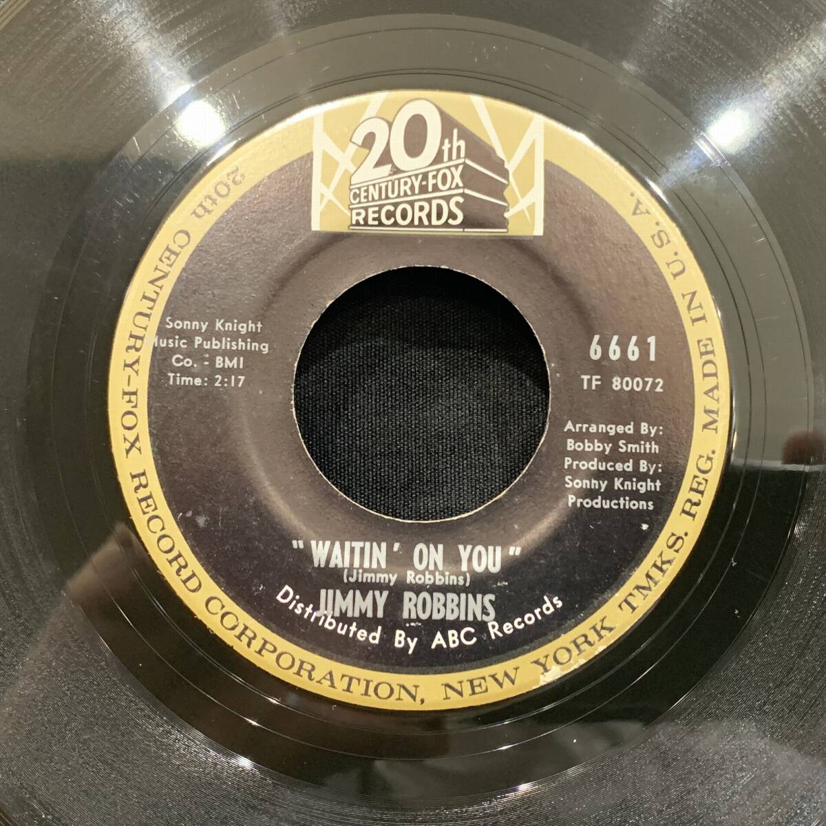 【EP】Jimmy Robbins - Waitin' On You / Shine It On 1967年USオリジナル 20th Century Fox Records 6661_画像1