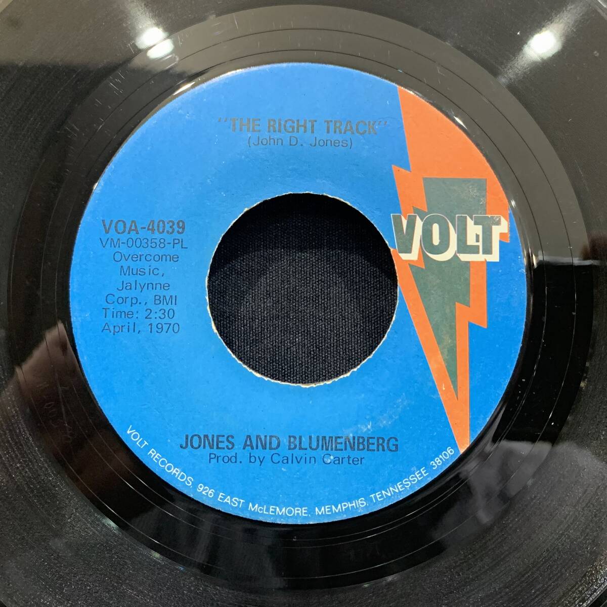 【EP】Jones & Blumenberg - I Forgot To Remember / The Right Track 1970年USオリジナル Volt VOA 4039 の画像2