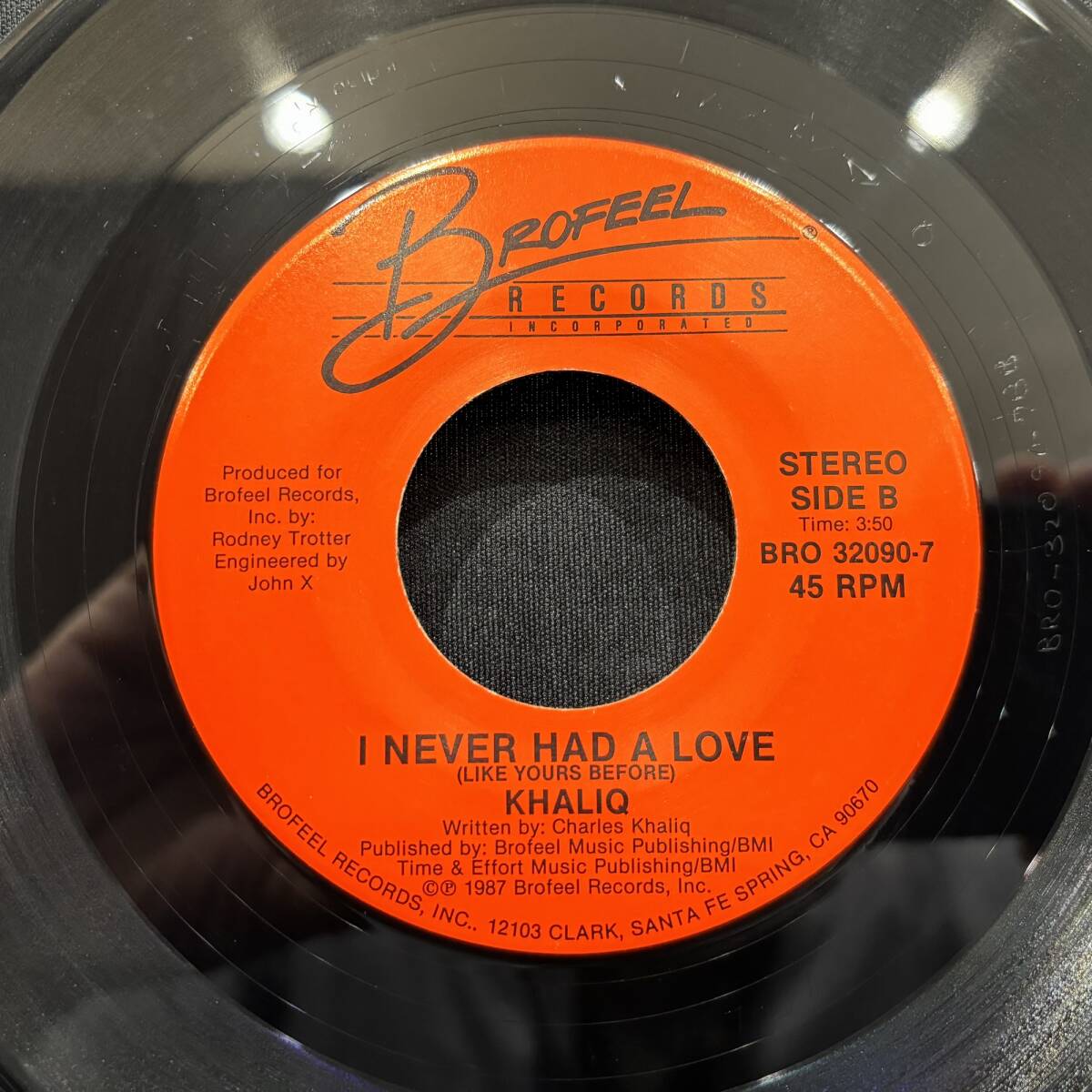 【EP】Khaliq - You Go To My Head / I Never Had A Love (Like Yours Before) 1987年USオリジナル Brofeel Records BRO 32090-7 の画像2