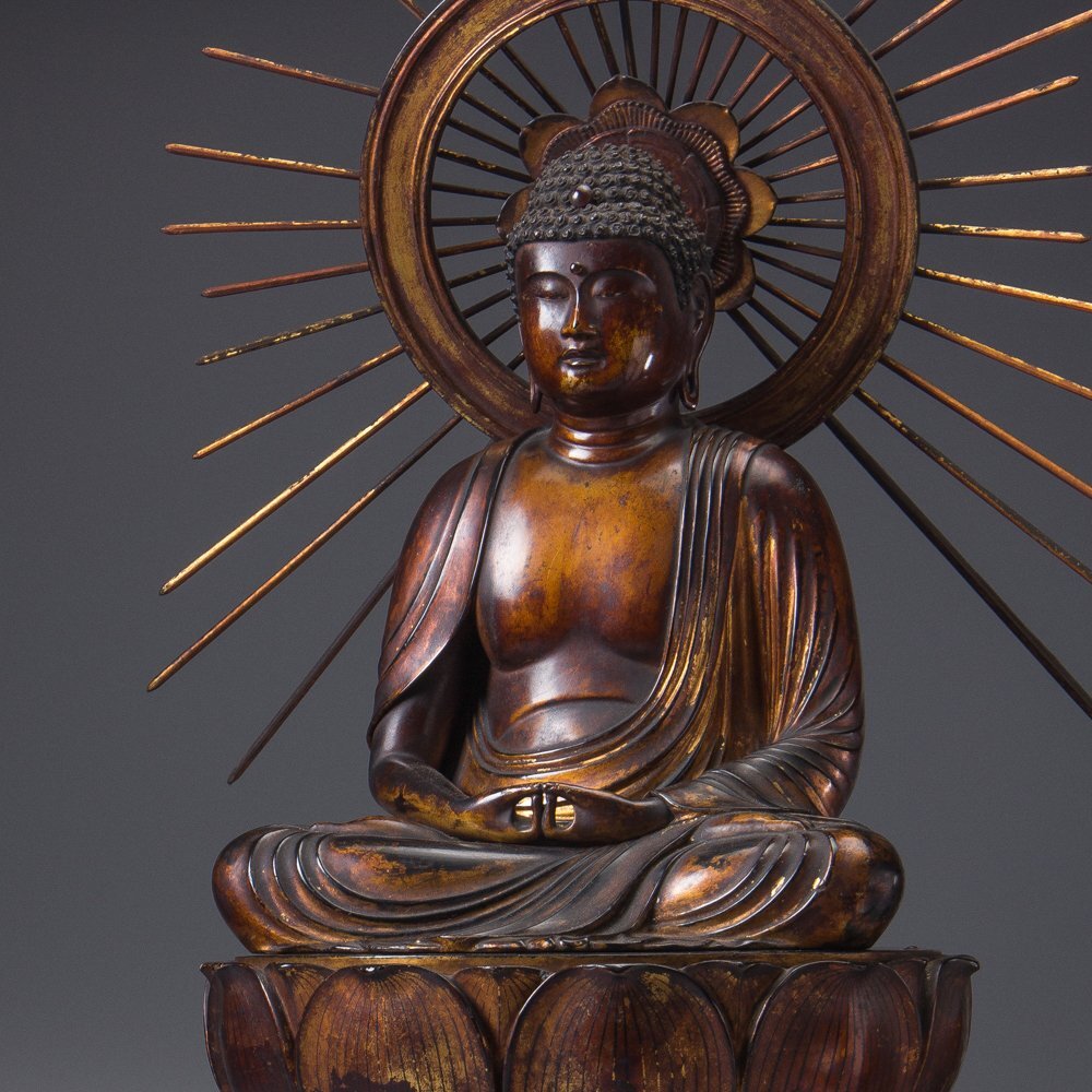 【五】仏教美術 『木造阿弥陀如来座像』 玉眼 高71cm_画像1