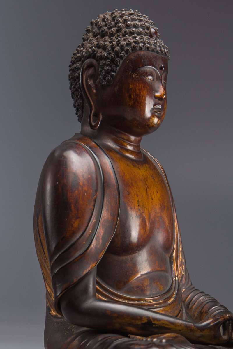 【五】仏教美術 『木造阿弥陀如来座像』 玉眼 高71cm_画像6