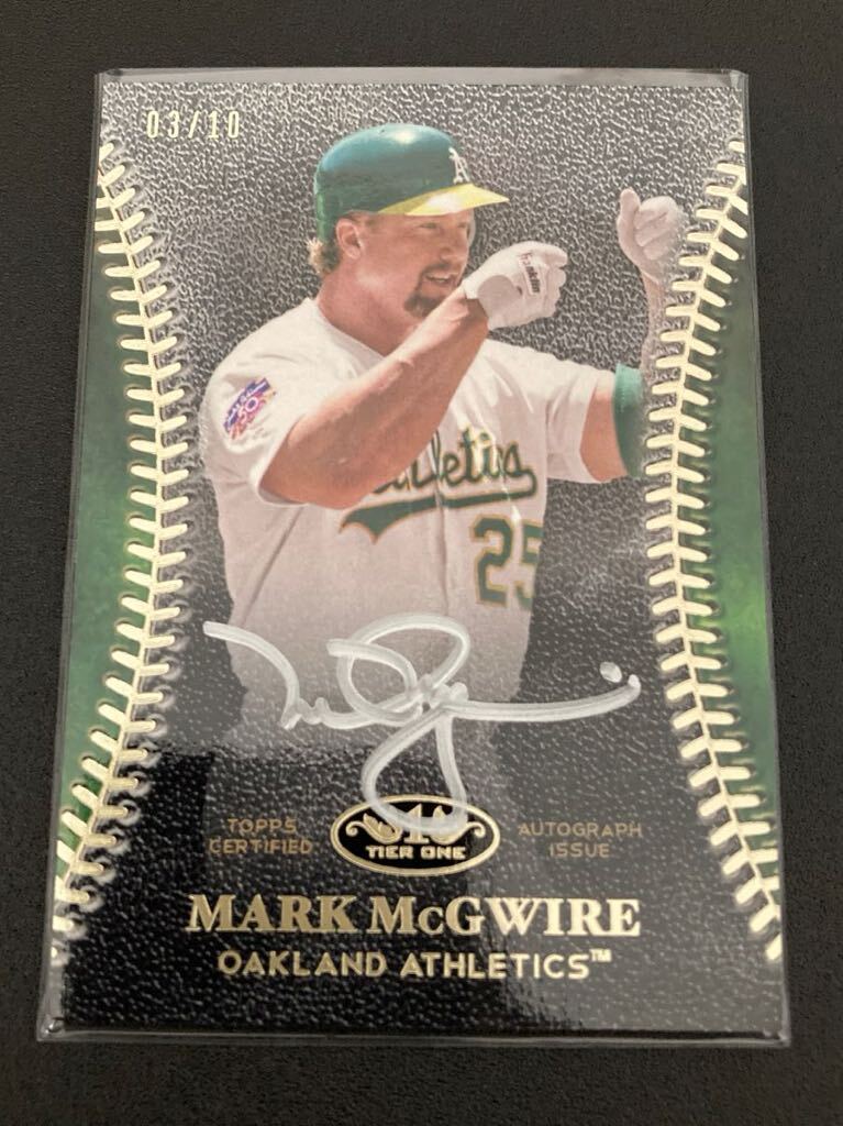 2018 Topps Tier One Mark McGwire Auto マーク マグワイア 直筆サインカード 10枚限定シリアル MLB Oakland Athletics Autograph Cardの画像1