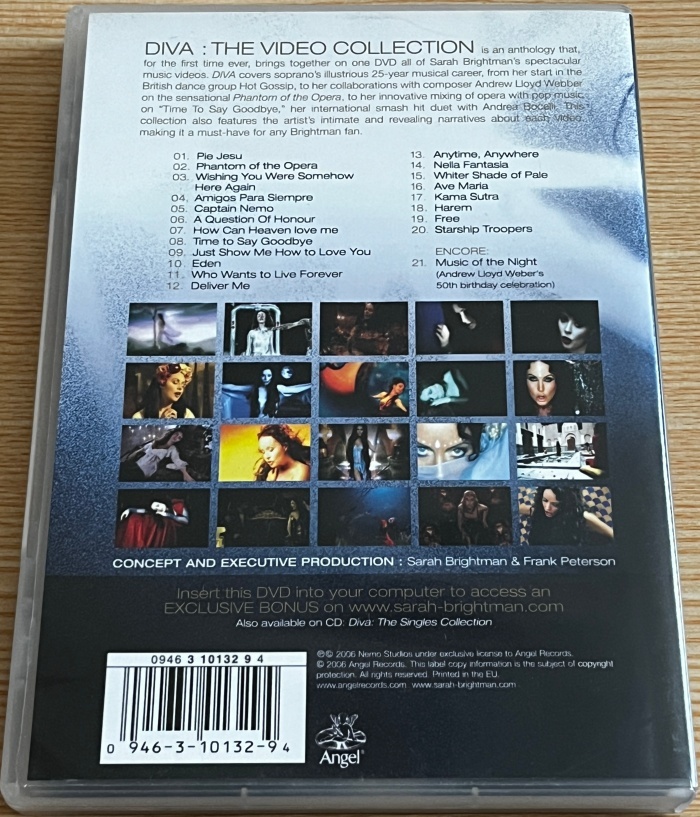 ★ 名盤 サラ・ブライトマン ベストDVD 『 DIVA：THE VIDEO COLLECTION 』 輸入盤 ソプラノ歌手 SARAH BRIGHTMAN ★ 希少！人気！の画像5