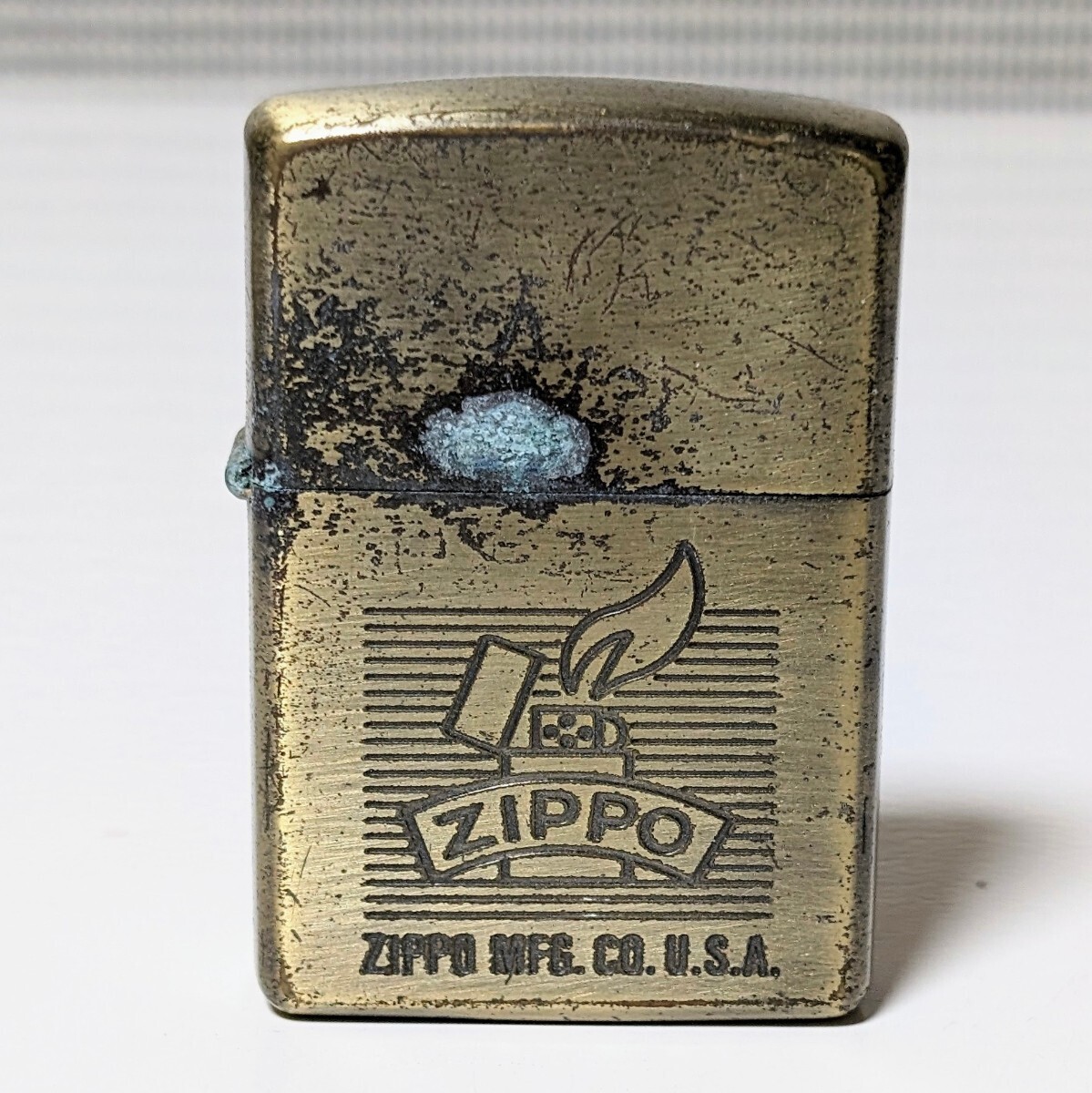 当時物 ZIPPO ジッポービンテージオイルライター ZIPPO MFG.CO.U.S.A. ゴールドカラー 1994年製 喫煙具 動作未確認 現状品の画像1