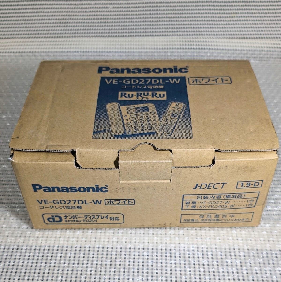 未使用保管品 Panasonic VE-GD27DL-W/VE-GD27/KX-FKD405-W/PNLC1058 パナソニック コードレス電話機 RU.RU.RU ルルル 箱 説明書付 現状品の画像9