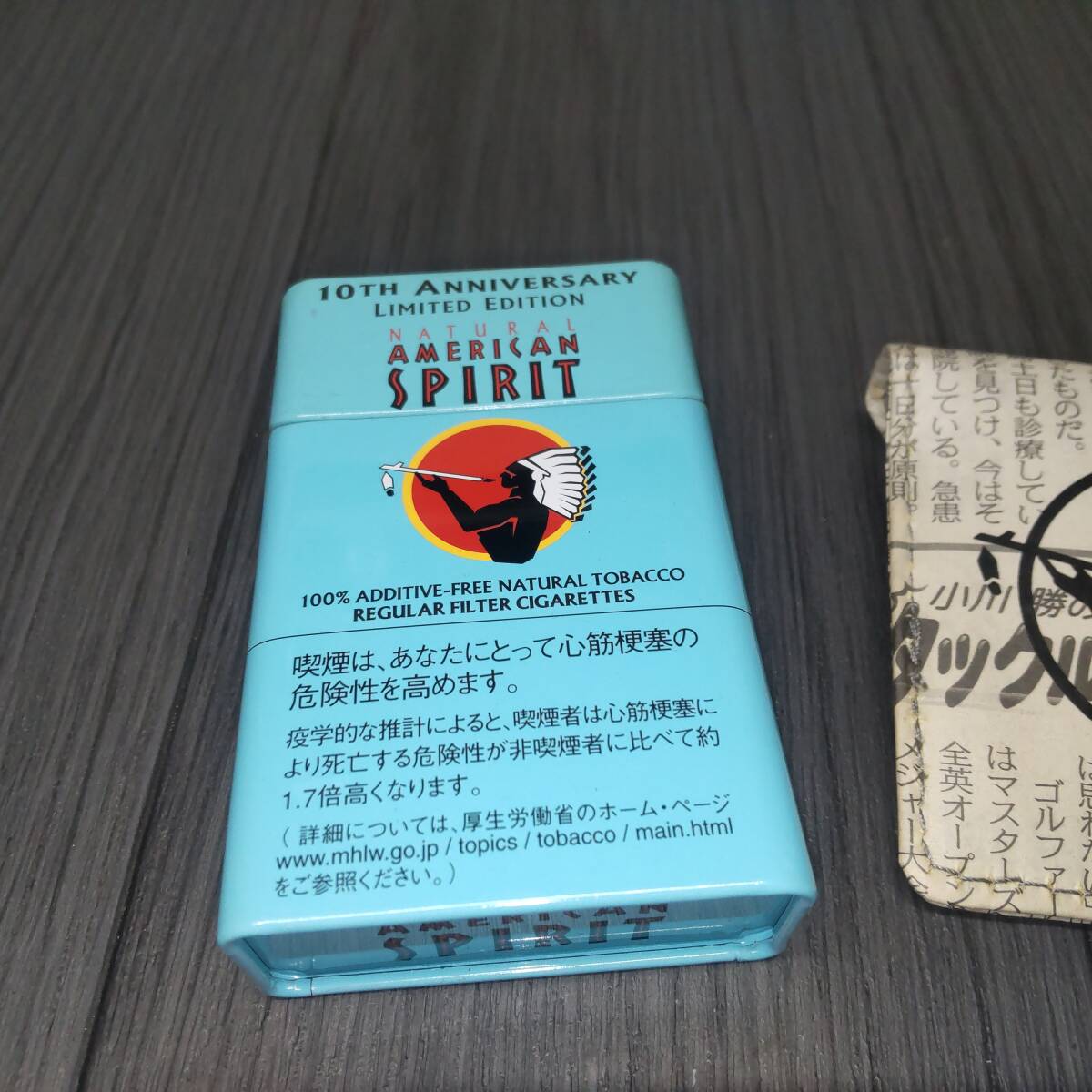 NATURAL AMERICAN SPIRIT ノベルティセット タバコ缶 吸い殻入れ ブリキ 缶 アメリカンスピリット アメスピ たばこケースの画像2