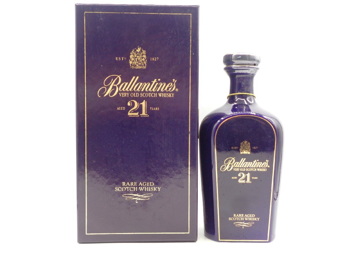 Ballantine's VERY OLD 21年 バランタイン 陶器ボトル ベリー オールド スコッチ ウイスキー 箱入 未開封 古酒 700ml 43% B66219_画像1