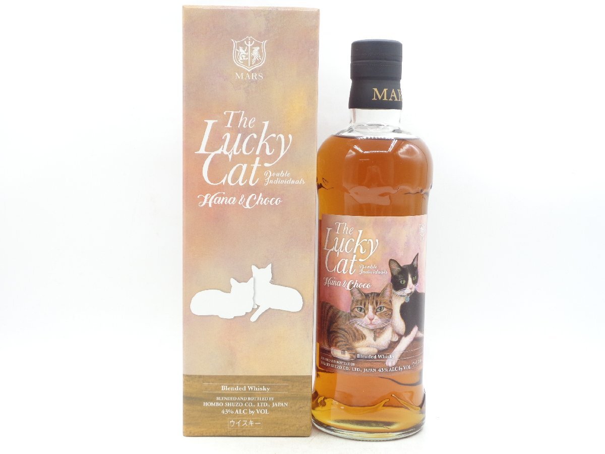 MARS WHISKY The Lucky Cat Double Individuals Hana＆Choco マルス ウイスキー ザ ラッキー キャット ハナ＆チョコ 700ml 43% 箱入 Q13005_画像1