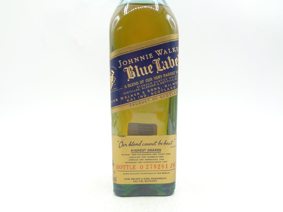 ミニ JOHNNIE WALKER BLUE LABEL ジョニーウォーカー ブルーラベル スコッチ ウイスキー 200ml 43% 未開封 古酒 Z049291の画像5