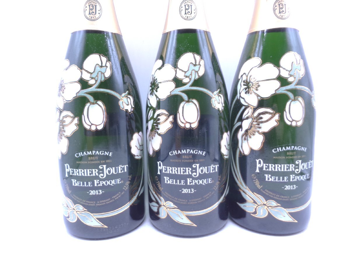 1円～ 3本セット PERRIER JOUET BELLE EPOQUE 2013 ペリエ ジュエ ベルエポック ブリュット シャンパン 未開栓 X112078.X160639.F98099の画像2