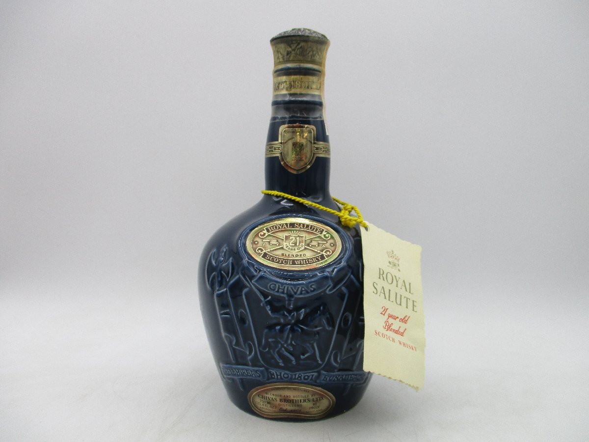 ROYAL SALUTE 21年 ロイヤル サルート 青 ブルー 陶器 スコッチ ウイスキー 箱入 750ml 40% 未開封 古酒 X266729の画像2