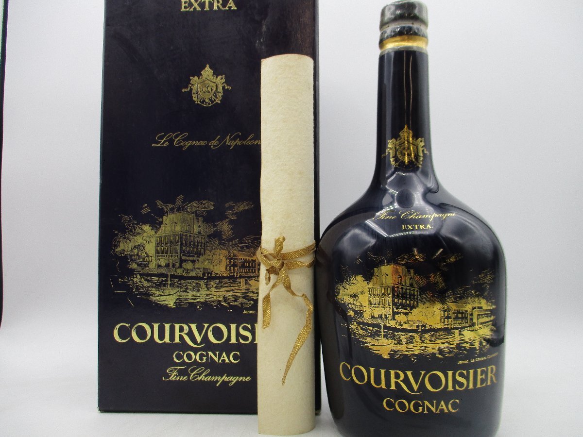 COURVOISIER EXTRA FINE CHAMPAGNE クルボアジェ エクストラ フィーヌシャンパーニュ コニャック ブランデー 陶器 箱入 未開栓 X266925の画像1