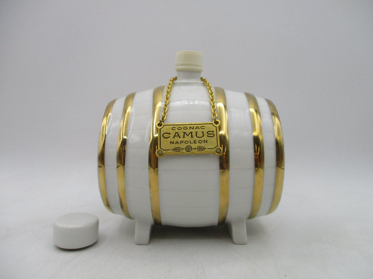 CAMUS NAPOLEONE カミュ ナポレオン 白 樽型ボトル 陶器 ブランデー 箱入 未開封 古酒 X267867の画像2