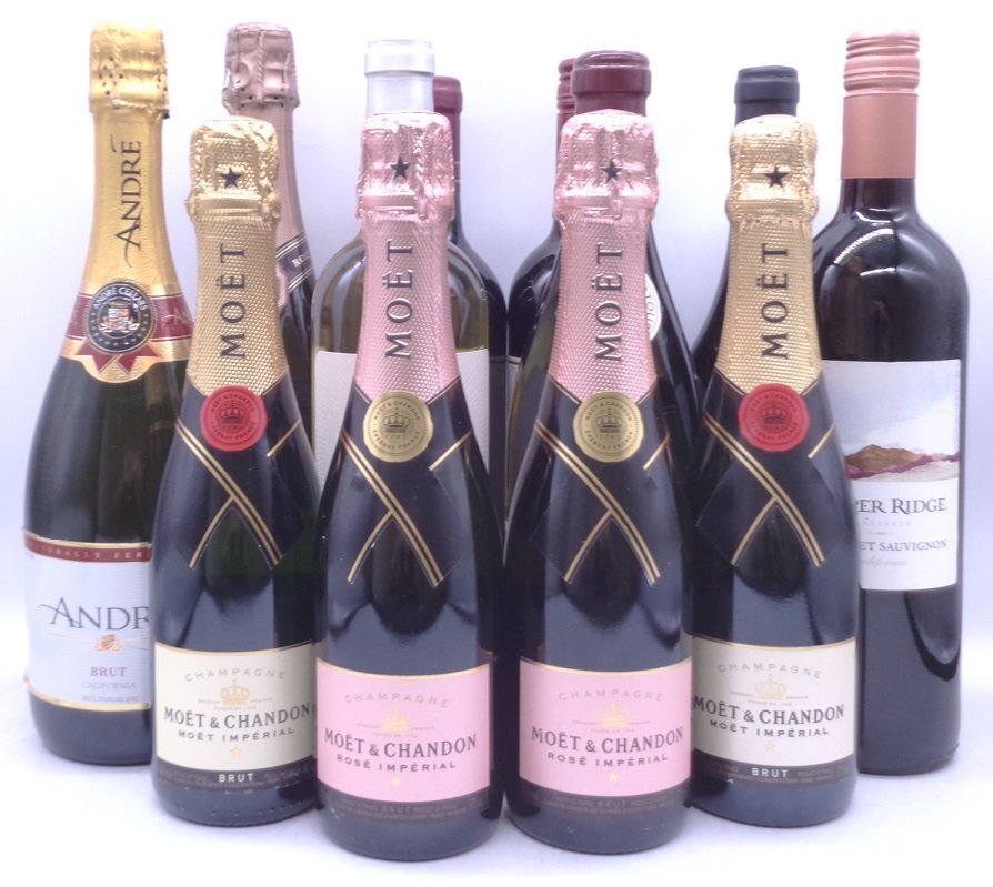 【同梱不可】1円スタート ワイン 等 12本セット MOET ROSE 375ml 等 古酒 Q013294の画像1