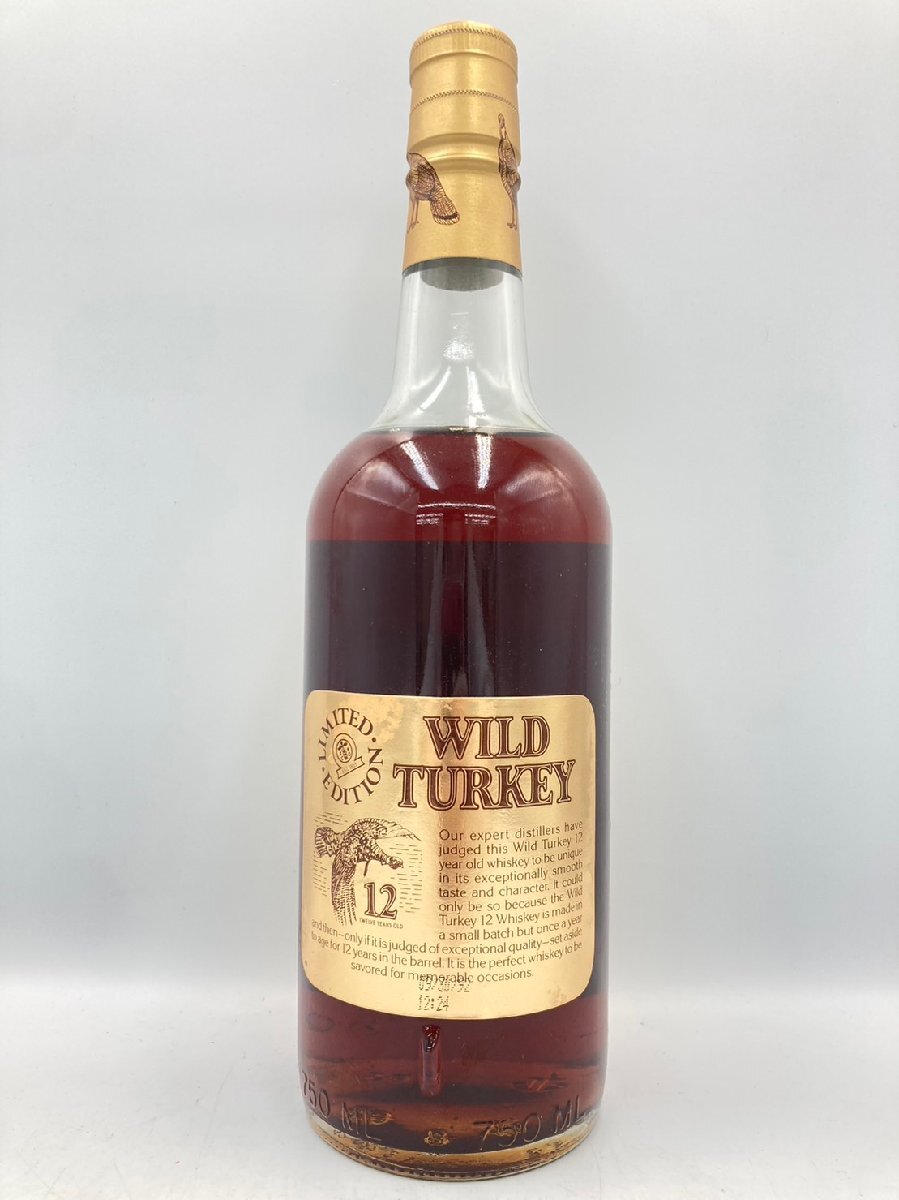 ST【同梱不可】WILD TURKEY ワイルドターキー 12年 ※箱ダメージ有 750ml 50.5% 未開栓 古酒 Z046692の画像3