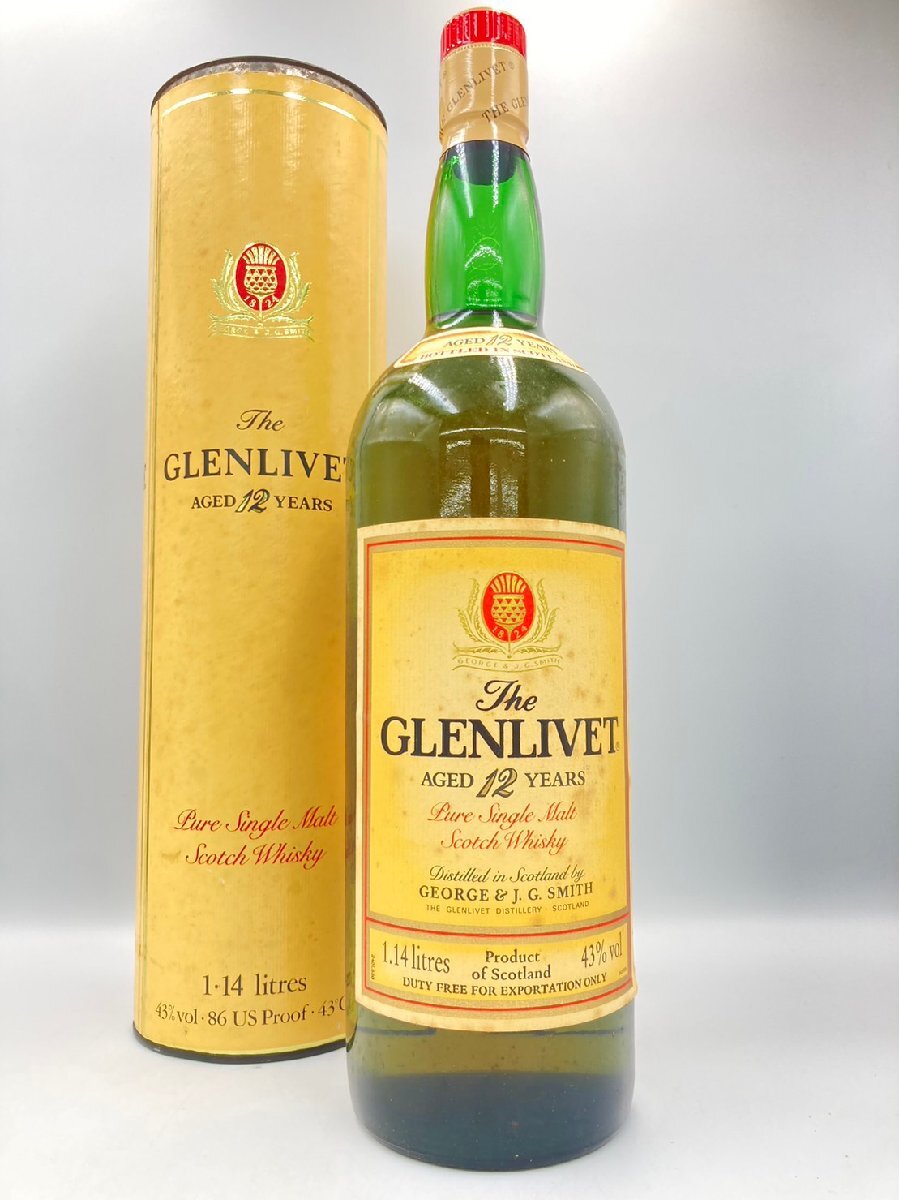 ST【同梱不可】GLENLIVET グレンリベット 12年 箱有 1140ml 40% 未開栓 古酒 Z046632の画像1