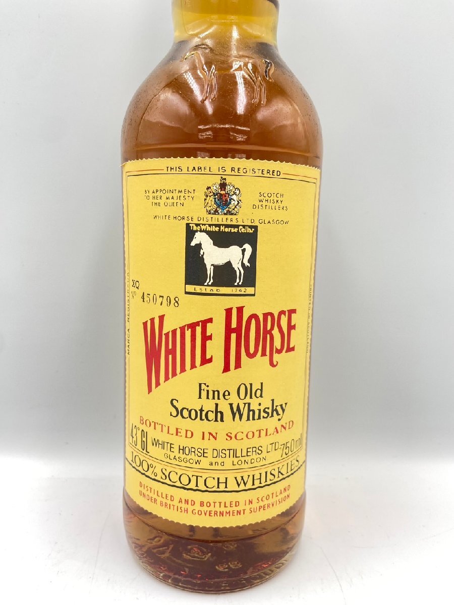 ST【同梱不可】WHITE HORSE ホワイトホース ウイスキー特級 箱有 750ml 43% 未開栓 古酒 Z047441_画像4