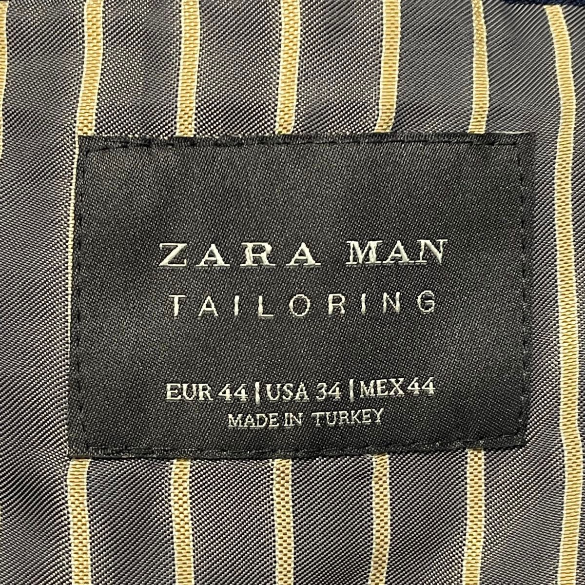 【美品】ザラマン　ZARA MAN セットアップ　スーツ　ジャケット　ネイビーブルー　チーフ付き　パーティー　ドレス　S相当