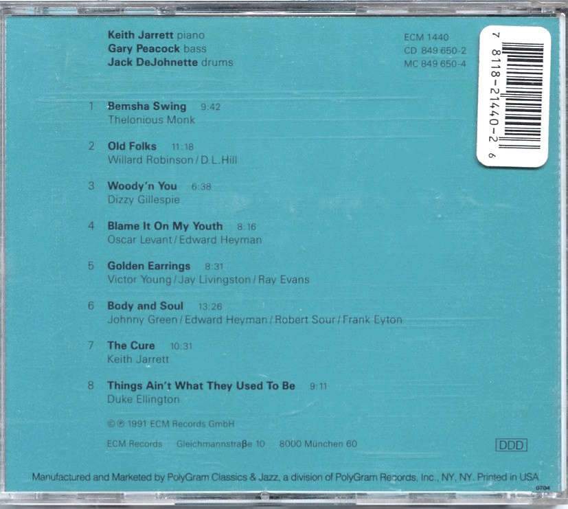 ECM 1440 / 米盤 / Keith Jarrett Trio / The Cure / 849 650-2の画像2